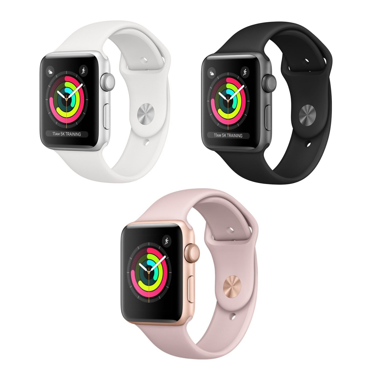 Apple Watch S3 GPS 42mm viền nhôm dây cao su đen - Ảnh 1
