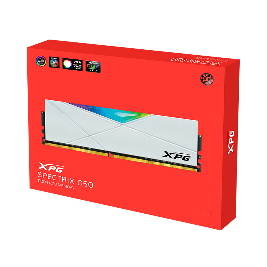 Ram Desktop Adata XPG Spectrix D50 RGB White (AX4U32008G16A-SW50) 8GB (1x8GB) DDR4 3200Mhz - Ảnh 3