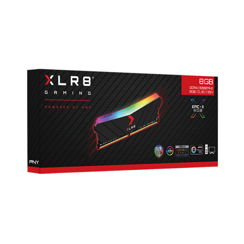 Ram PC PNY XLR8 DDR4 3200 8GB LONGDIMM, RGB (Single pack) , 16-18-18| MD8GD4320016XRGB - Ảnh 3