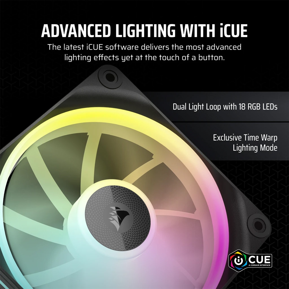 Bộ 3 quạt máy tính Corsair iCUE LINK LX120 RGB Black/White - NEW - Ảnh 2