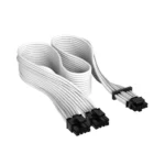 Dây cáp nguồn Corsair Premium Individually Sleeved 12+4pin PCIe Gen 5 12VHPWR 600W cable, Type 4, Black/White - Ảnh 5