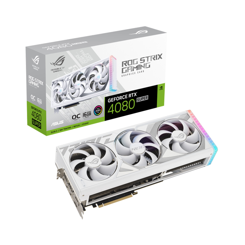 Card màn hình ASUS ROG Strix GeForce RTX 4080 SUPER 16GB GDDR6X White OC Edition (ROG-STRIX-RTX4080S-O16G-WHITE)