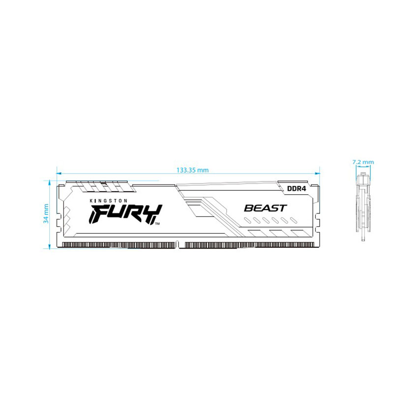 Ram Desktop Kingston Fury Beast (KF432C16BB/8) 8GB (1x8GB) DDR4 3200Mhz - Ảnh 2