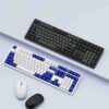 Phím chuột không dây AKKO MX108 (Bluetooth – 2.4Ghz – Black & Cyan / Blue on White)