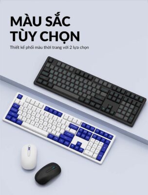 Phím chuột không dây AKKO MX108 (Bluetooth – 2.4Ghz – Black & Cyan / Blue on White) - Ảnh 11