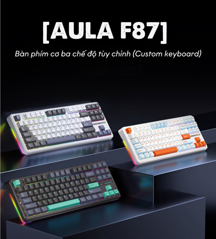 Bàn phím cơ AULA F87 / F87 PRO 3 mode - Ảnh 1