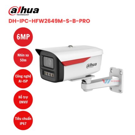 Camera IP 6MP DAHUA DH-IPC-HFW2649M-S-B-PRO (Có mic)