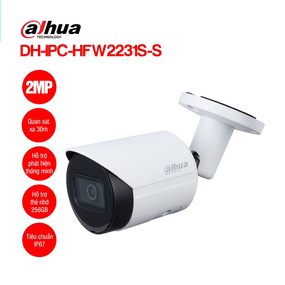 DAHUA DH-IPC-HFW2231S-S Camera IP 2MP DAHUA DH-IPC-HFW2231S-S - Ảnh 1
