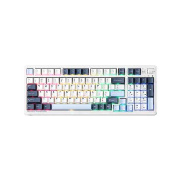 Bàn phím Machenike KG98 Tri-mode RGB Purple-Gold Switch Black